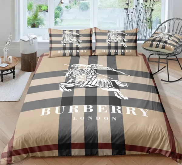 Burberry Logo Brand Bedding Set Bedroom Luxury Home Decor Bedspread