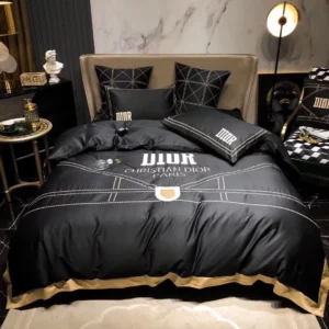 Christian Dior Logo Brand Bedding Set Bedspread Luxury Home Decor Bedroom