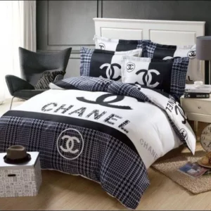 Chanel Logo Brand Bedding Set Bedspread Luxury Home Decor Bedroom