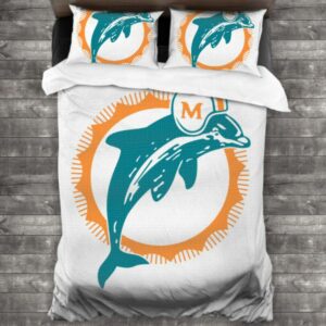 Nfl Miami Dolphins Logo Type 127 Bedding Sets Sporty Bedroom Home Decor