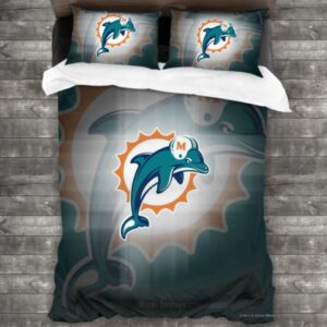 Nfl Miami Dolphins Logo Type 182 Bedding Sets Sporty Bedroom Home Decor