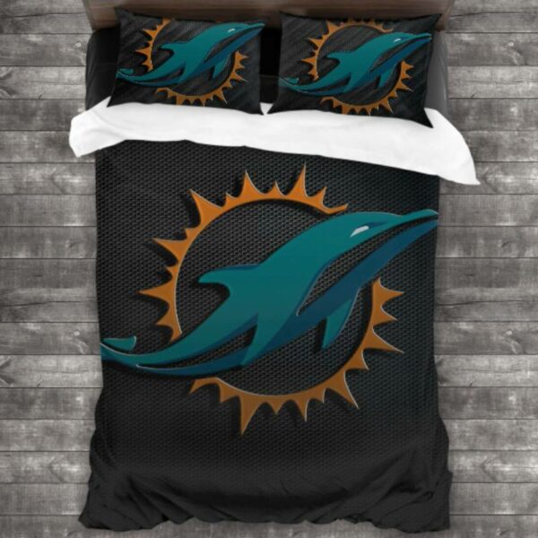Nfl Miami Dolphins Logo Type 250 Bedding Sets Sporty Bedroom Home Decor