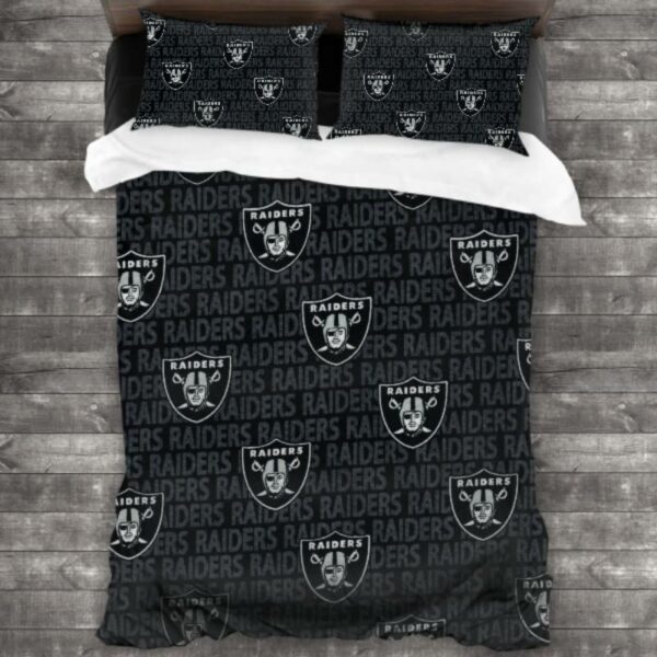 Nfl Las Vegas Raiders Logo Type 426 Bedding Sets Sporty Bedroom Home Decor