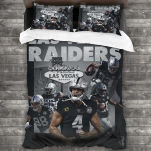 Never Fade Nfl Las Vegas Raiders Logo Type 641 Bedding Sets Sporty Bedroom Home Decor