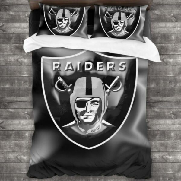 Nfl Las Vegas Raiders Logo Type 703 Bedding Sets Sporty Bedroom Home Decor