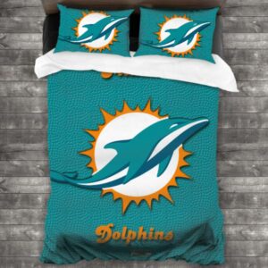 Nfl Miami Dolphins Logo Type 711 Bedding Sets Sporty Bedroom Home Decor