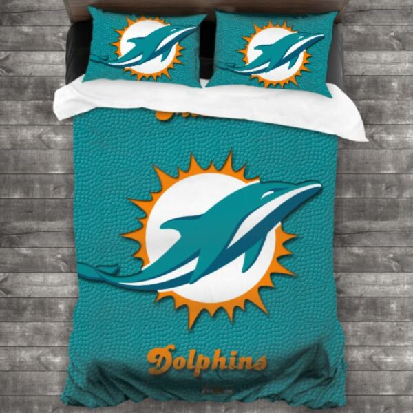 Nfl Miami Dolphins Logo Type 711 Bedding Sets Sporty Bedroom Home Decor