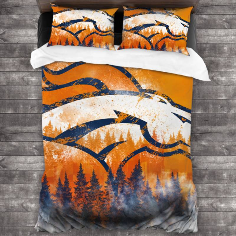 Soft Denver Broncos Logo Type 756 Bedding Sets Sporty Bedroom Home Decor