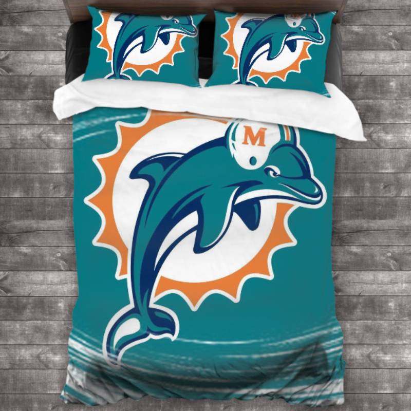 Soft Miami Dolphins Logo Type 767 Bedding Sets Sporty Bedroom Home Decor