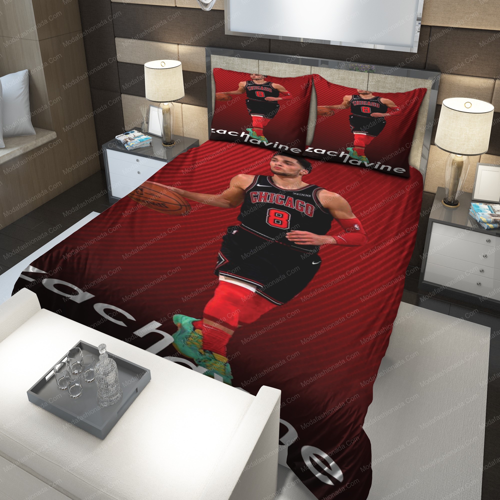 Zach Lavine Chicago Bulls Nba 205 Logo Type 1035 Bedding Sets Sporty Bedroom Home Decor