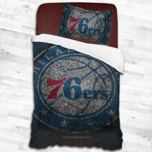 Nba Philadelphia 76Ers Logo Type 1712 Bedding Sets Sporty Bedroom Home Decor