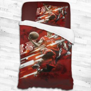 Nba Houston Rockets Logo Type 2027 Bedding Sets Sporty Bedroom Home Decor