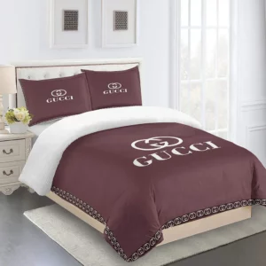 Gucci Logo Brand Bedding Set Home Decor Bedspread Luxury Bedroom