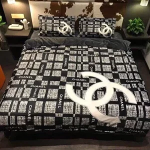 Chanel Logo Brand Bedding Set Home Decor Luxury Bedspread Bedroom