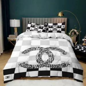 Chanel Logo Brand Bedding Set Luxury Bedroom Bedspread Home Decor