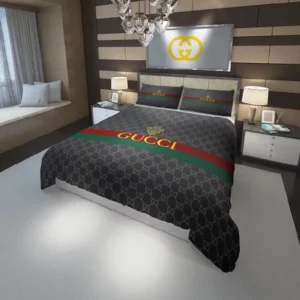 Gucci Logo Brand Bedding Set Bedroom Home Decor Luxury Bedspread