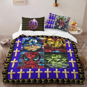 Louis Vuitton Avenger Louis Vuitton Logo Brand Bedding Set Bedroom Luxury Home Decor Bedspread