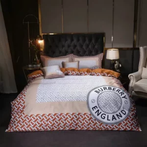 Burberry Logo Brand Bedding Set Home Decor Luxury Bedroom Bedspread