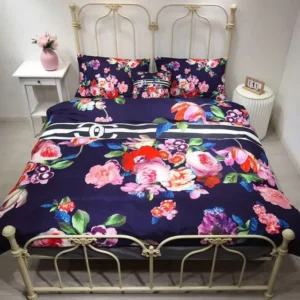 Chanel Flowers Logo Brand Bedding Set Home Decor Luxury Bedroom Bedspread