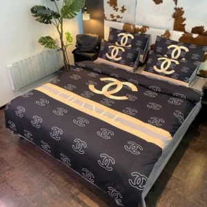 Chanel Italian Logo Brand Bedding Set Bedroom Luxury Bedspread Home Decor