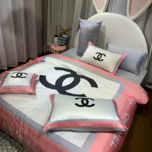 Chanel Logo Brand Bedding Set Home Decor Luxury Bedroom Bedspread