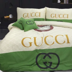 Gucci Catty Logo Brand Bedding Set Bedspread Luxury Home Decor Bedroom