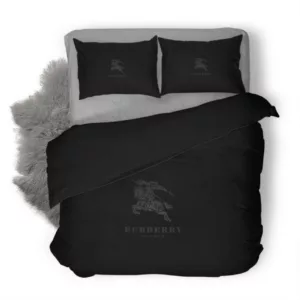 Burberry Black Logo Brand Bedding Set Luxury Bedroom Home Decor Bedspread