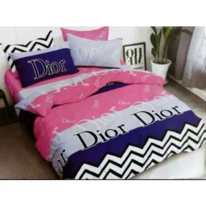 Dior Pink White Logo Brand Bedding Set Bedroom Luxury Home Decor Bedspread