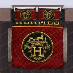 Herm�S Logo Brand Bedding Set Luxury Bedspread Bedroom Home Decor