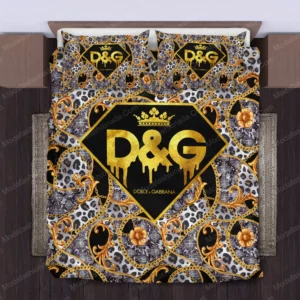 Diamond Dolce & Gabbana Logo Brand Bedding Set Bedroom Bedspread Home Decor Luxury