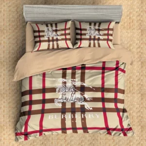 Burberry Logo Brand Bedding Set Home Decor Bedspread Bedroom Luxury