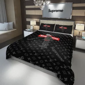 Louis Vuitton Supreme Tokyo Logo Brand Bedding Set Bedroom Bedspread Home Decor Luxury