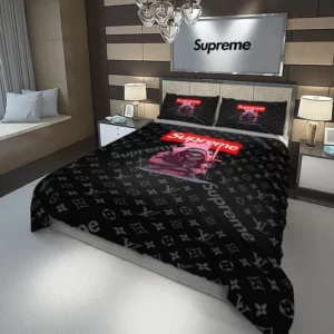 Louis Vuitton Supreme Star Wars Darth Vader Logo Brand Bedding Set Luxury Bedspread Home Decor Bedroom