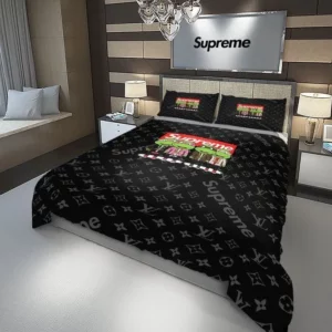 Louis Vuitton Supreme Tmnt Teenage Mutant Ninja Turtles Logo Brand Bedding Set Home Decor Bedspread Luxury Bedroom