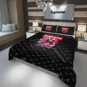 Louis Vuitton Supreme Venom Logo Brand Bedding Set Home Decor Luxury Bedroom Bedspread