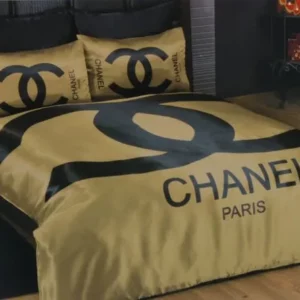 Chanel Logo Brand Bedding Set Home Decor Bedspread Bedroom Luxury