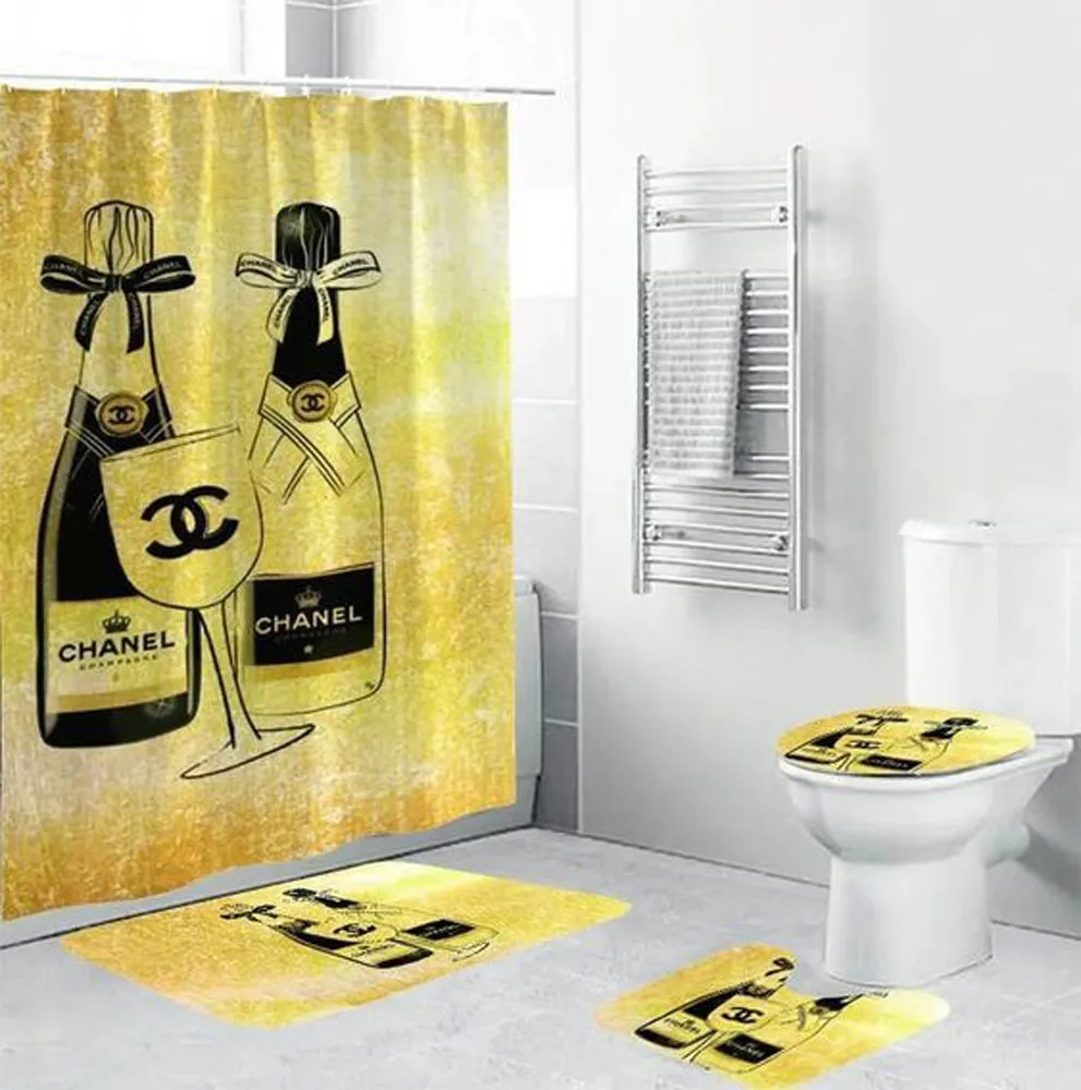 Chanel Yellow Bathroom Set Hypebeast Home Decor Bath Mat Luxury Fashion Brand