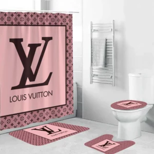 Louis Vuitton Pink Bathroom Set Bath Mat Luxury Fashion Brand Hypebeast Home Decor