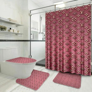 Louis Vuitton Lv Pink Bathroom Set Hypebeast Home Decor Luxury Fashion Brand Bath Mat