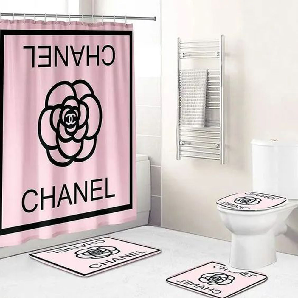 Chanel Pink Bathroom Set Bath Mat Hypebeast Luxury Fashion Brand Home Decor