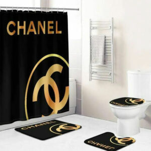 Chanel Black Bathroom Set Home Decor Bath Mat Hypebeast Luxury Fashion Brand