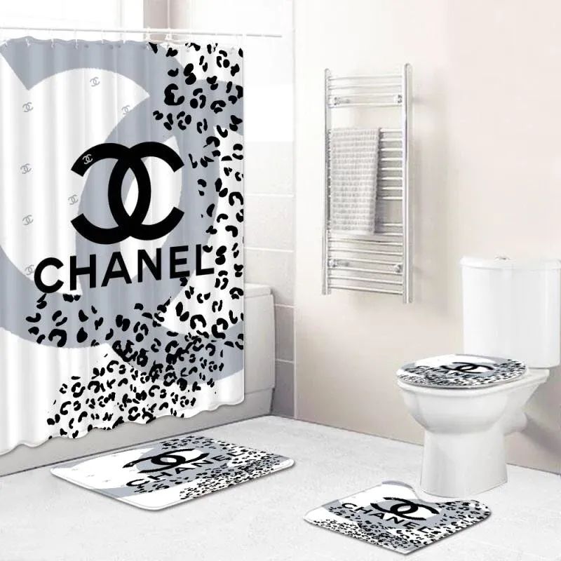 Chanel Leopard Bathroom Set Bath Mat Hypebeast Luxury Fashion Brand Home Decor