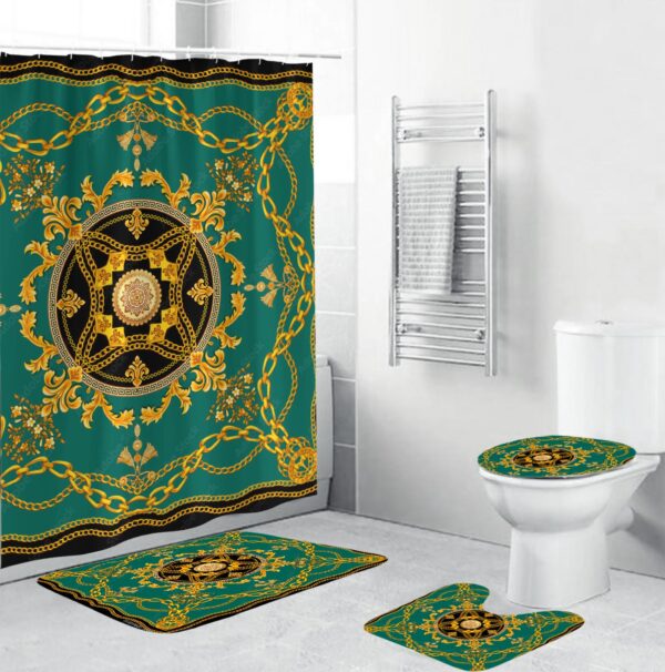 Gianni Versace Green Bathroom Set Bath Mat Hypebeast Luxury Fashion Brand Home Decor