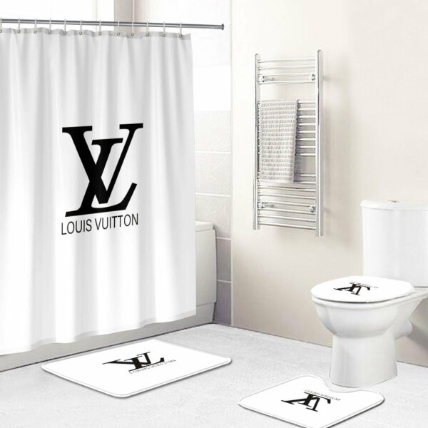 Louis Vuitton Lv White Bathroom Set Bath Mat Hypebeast Luxury Fashion Brand Home Decor