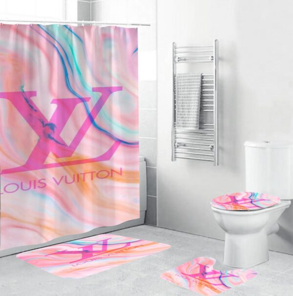 Louis Vuitton Lv Abstract Bathroom Set Home Decor Hypebeast Luxury Fashion Brand Bath Mat