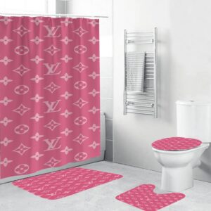 Louis Vuitton Lv Pink Bathroom Set Bath Mat Luxury Fashion Brand Home Decor Hypebeast