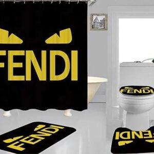 Fendi Black Bathroom Set Bath Mat Home Decor Hypebeast Luxury Fashion Brand