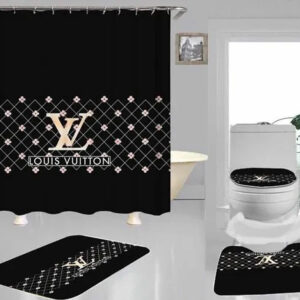 Louis Vuitton Lv Black Bathroom Set Home Decor Bath Mat Hypebeast Luxury Fashion Brand