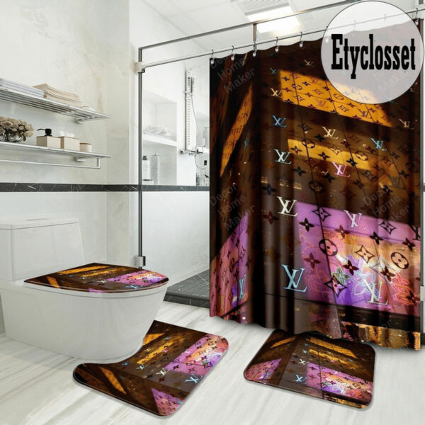 Louis Vuitton Lv Bathroom Set Hypebeast Bath Mat Home Decor Luxury Fashion Brand