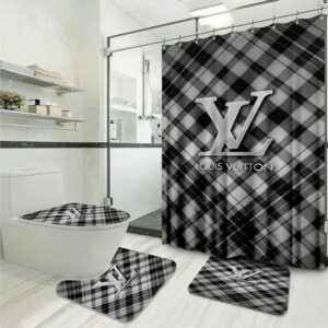 Louis Vuitton Lv Grey Bathroom Set Hypebeast Luxury Fashion Brand Bath Mat Home Decor